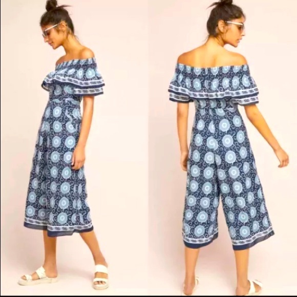 Anthropologie KOPAL off the shoulder jumpsuit szS - Picture 1 of 9